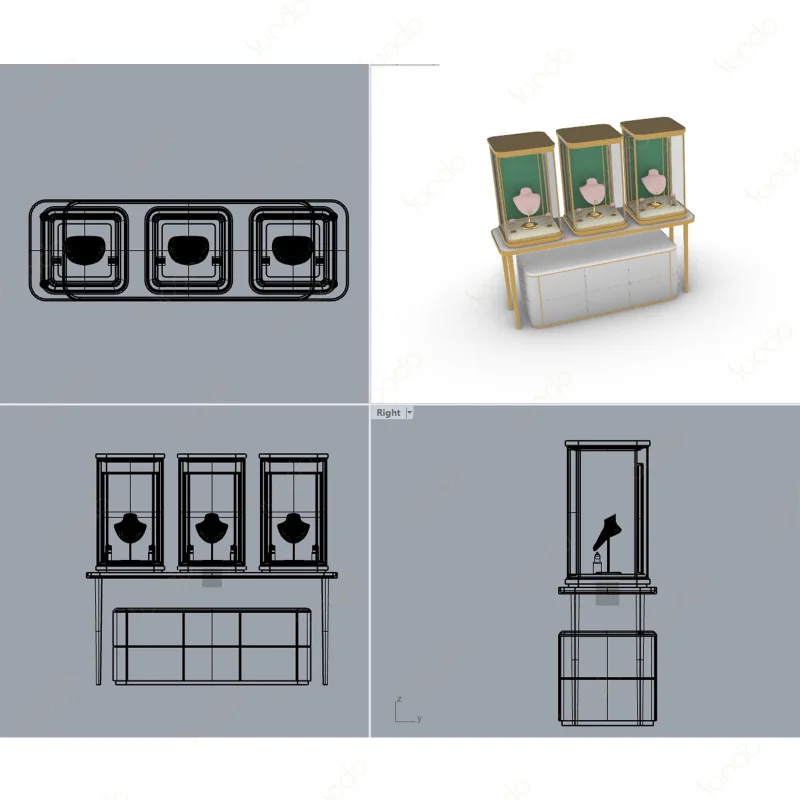 custom.Factory direct white jewellery display cabinet tempered glass jewellery window display Jade jewelry showcase