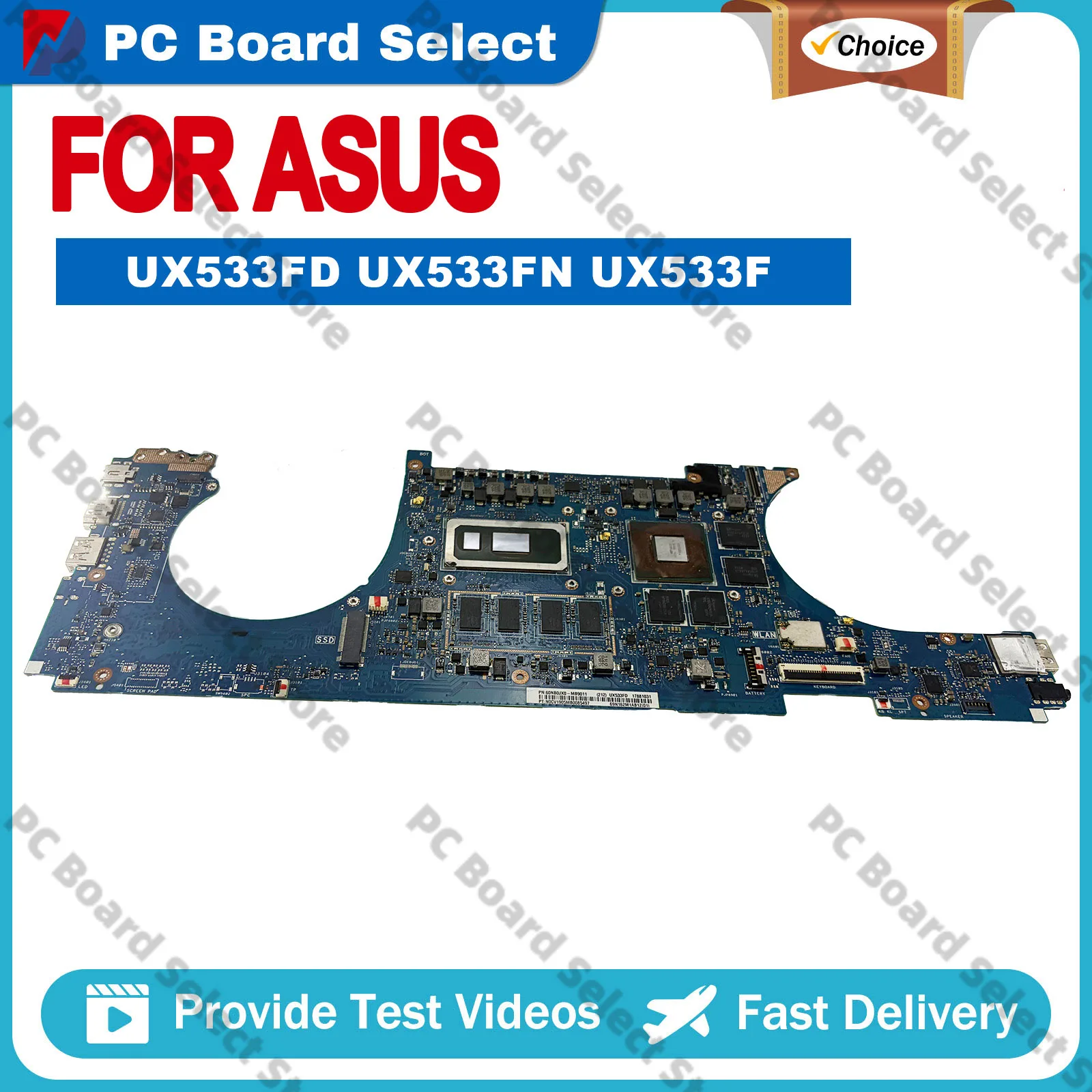 

UX533F UX533FD Laptop Motherboard For ASUS ZenBook U5300F BX533F UX533FD UX533FN RX533F Notebook Mainboard With I3 I5 I7 CPU stk