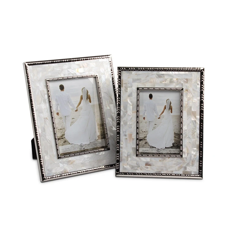 European Creative Natural Fritillaria Picture Frame Table Tabletop Home Accessories Decoration Metal With Shell Ornaments