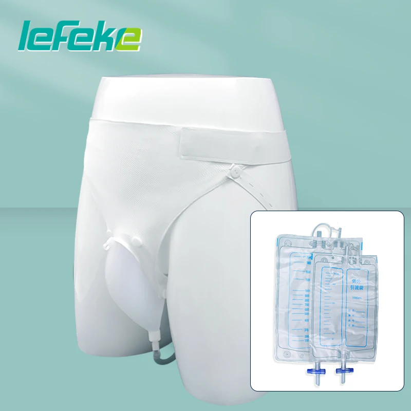 Lefeke Urinary Drain Bags Wearable Urinal for Men Portable Male Urine Collection Bag Reusable Silicone Urine Bag