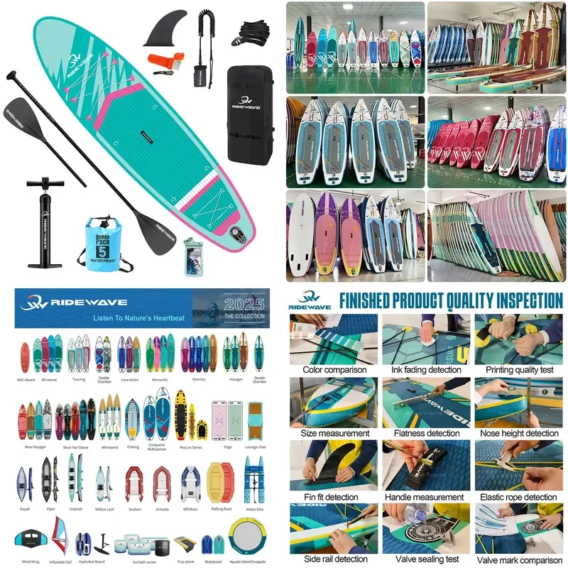 Factory Wholesale Eco-friendly 10'6'' Inflatable Standup SUP Paddle Board Custom Double Layer SUP for Lakes Rivers Surfing