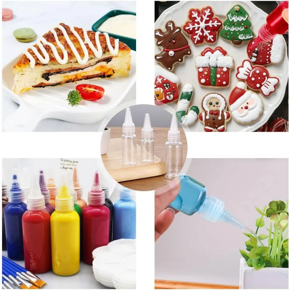 20 Stück 20/30/50/60/80/100/120/150ml Leere Quetschflaschen aus Kunststoff mit Spitze Multifunktionale Sprühflasche für Flüssigkeiten und Lotionen – Detail 6