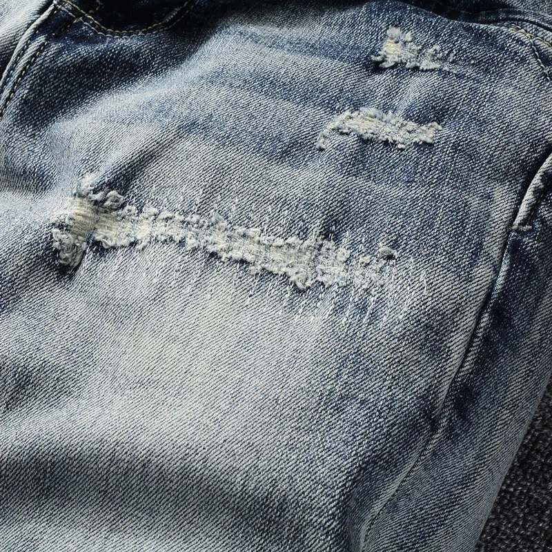 Mode Designer Männer Jeans Hohe Qualität Retro Gewaschen Blau Stretch Schlank Zerrissene Jeans Männer Italienischen Stil Y2K Vintage Denim Hosen