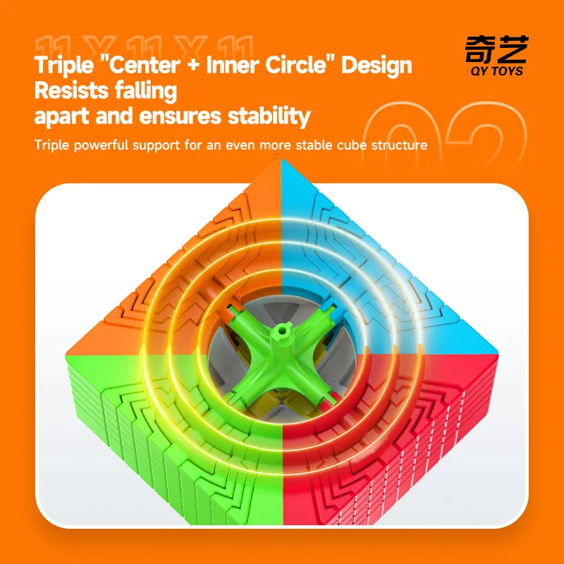 [ECube] QiYi 11x11x11 Cubo mágico Cubo de velocidad profesional para niños alivio del estrés regalo para niños Cubo mágico