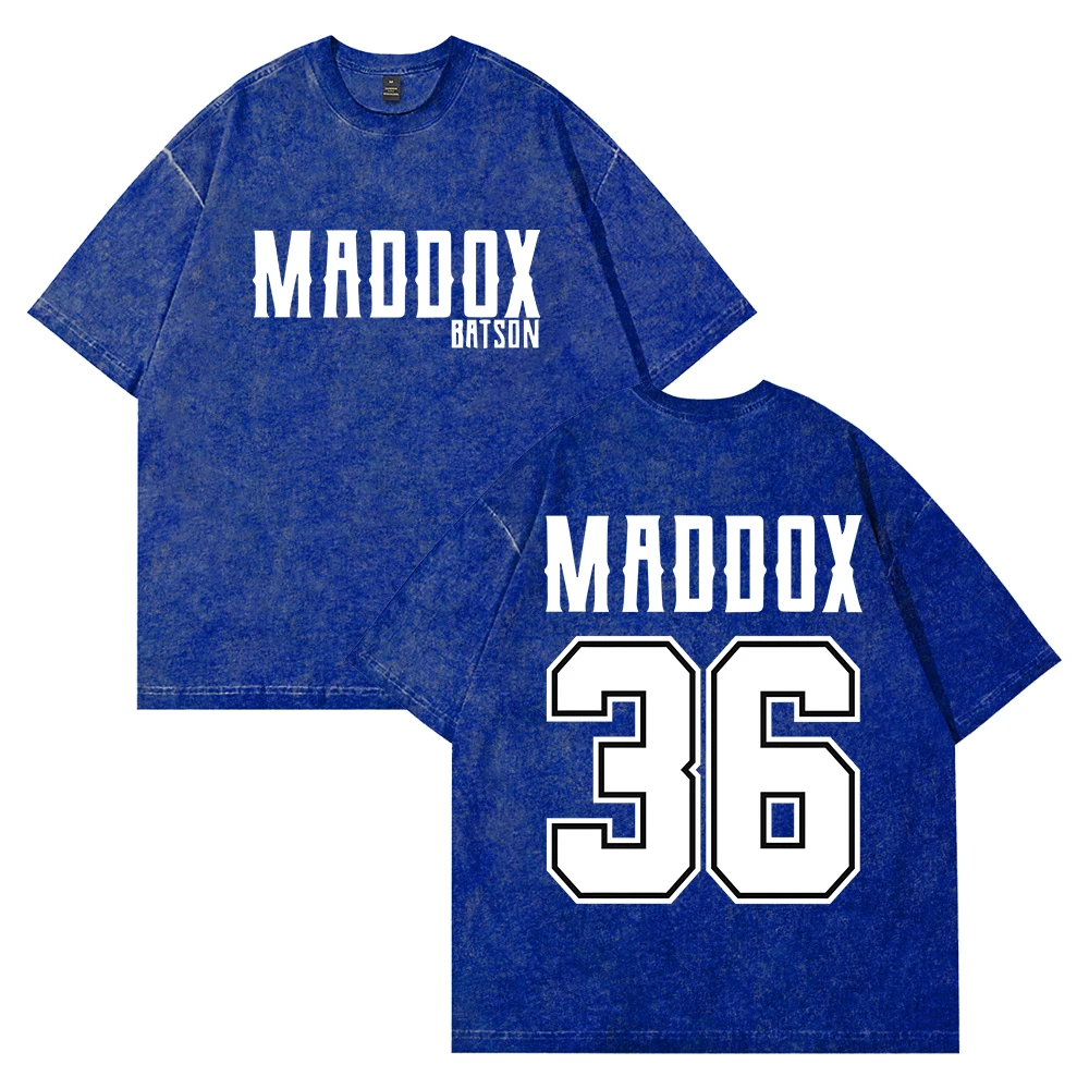 Maddox Batson Road To Indio Tour Maddox 36, Camiseta lavada con Logo, Camiseta de algodón de manga corta con cuello redondo, camisetas de calle para hombres y mujeres