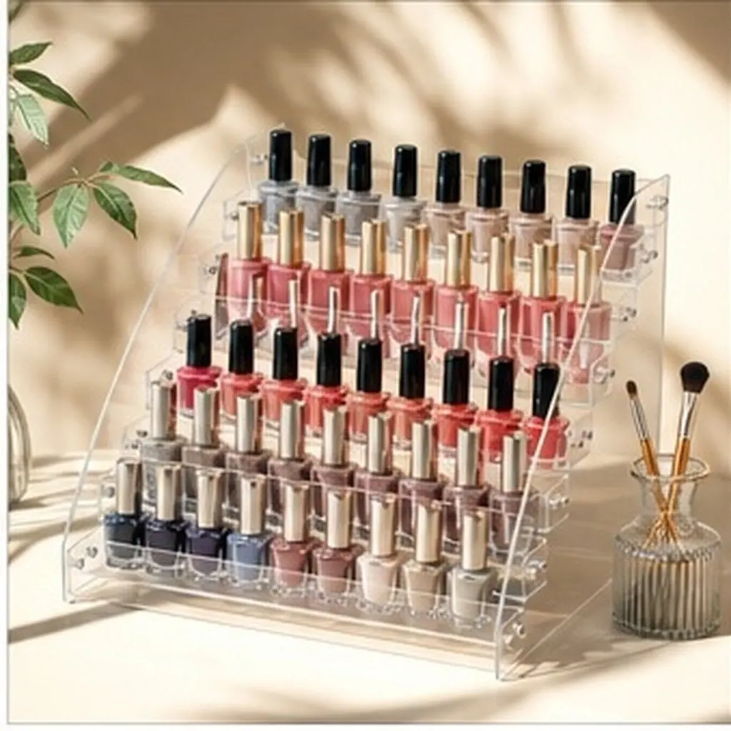 Nail Polish Storage Rack Transparent Acrylic Organizer 7 Layers Multilayer Display Box for Beauty Makeup Vanity Storage