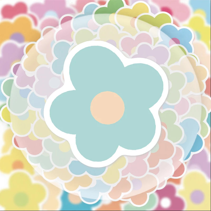 56 Simple Colorful Flower Graffiti Stickers, Suitable for Water Bottles, Laptops, Phone Decorations, Suitcases, Skateboards, Guitars, Gift Boxes, Party Decorations, Holiday Gifts