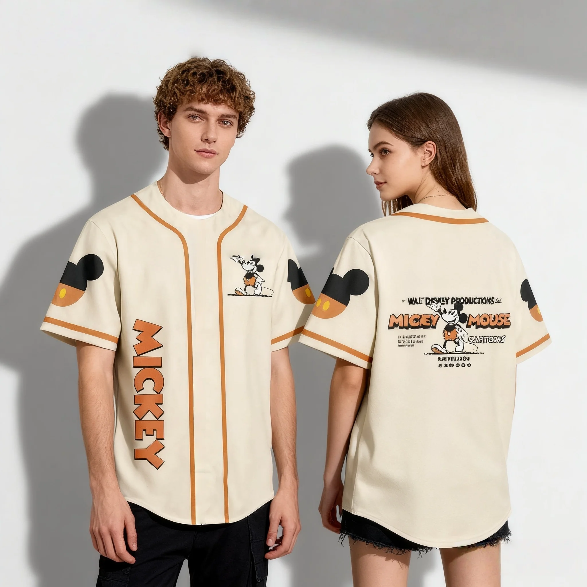 

Летний бейсбольный костюм из серии «Анимационные фильмы Диснея», памятное издание, оверсайз, для взрослых и детей, семейный комплект