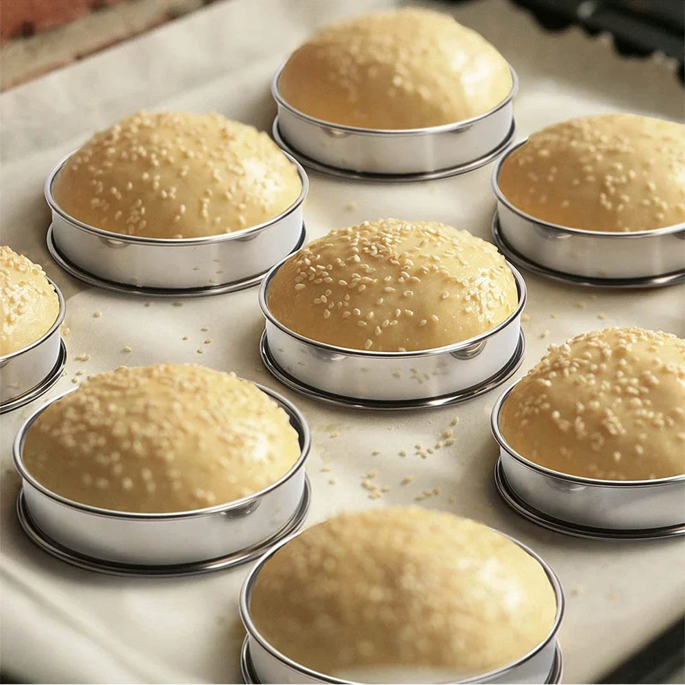Muffin Tart Rings 2/3pcs Double Rolled Tart Ring Stainless Steel Muffin Rings Metal Round Ring Mold for Food Making