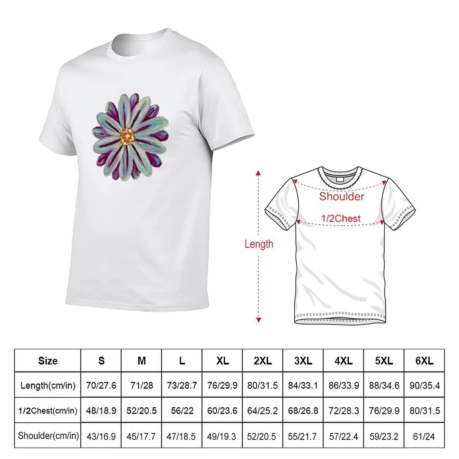 Pretty Blue and Pink Daisy Flower with Yellow T-Shirt valentines clothes boys whites workout shirts for men