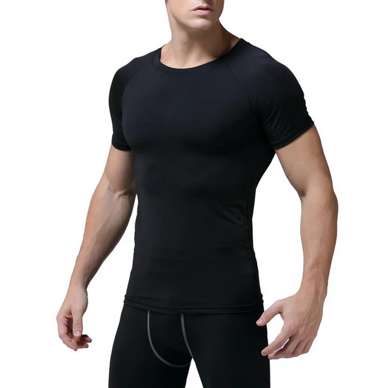 

Men Sports T-Shirts Short Sleeves Running Jogging Sportswear Gym Fiess Exercise Tops Training Workout Tights High Elasticity