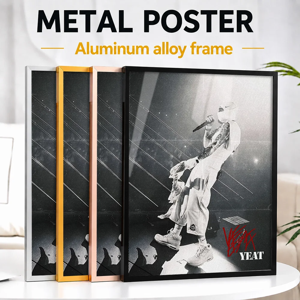 Yeat Performing On Stage Framed Metal Poster Personalized Photo Bold Music Style Wall Art For Bedroom Thoughtful Musician Gift