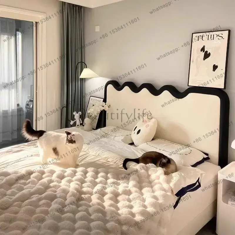 ld Italian Minimalist Bed Multifunctional Storage    Double Bed Queen Headboards Letto Matrimoniale Unique Furniture