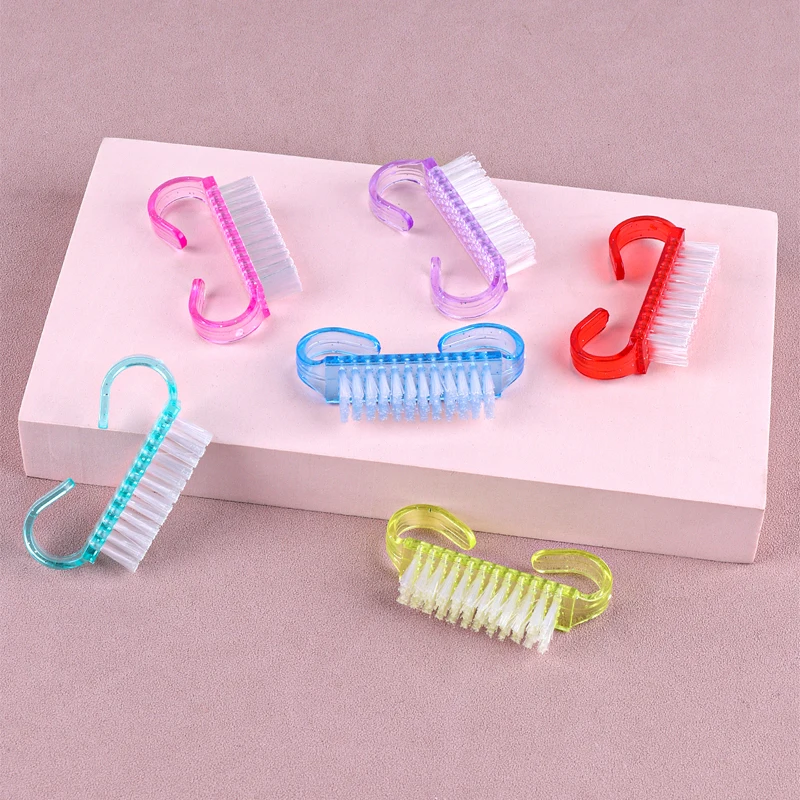 10/20/100Pcs Multicolor Nail Cleaning Brushes Soft Remover Fingernail Scrubber Manicure Pedicure Cleaner for Nails Dust Removal