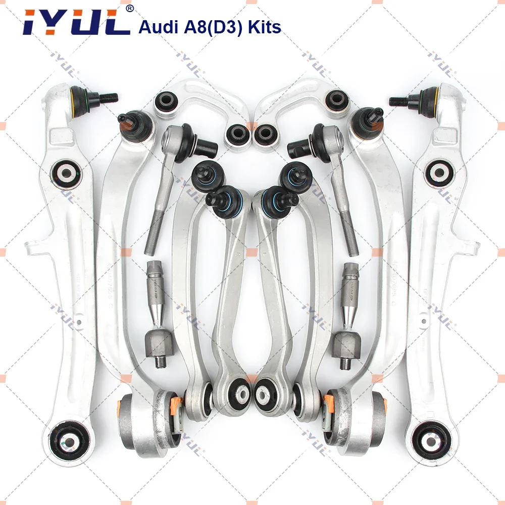 IYUL Control Arm Ball Joint Stabilizer Link Tie Rod Kits For Audi A8 D3 2002-2010 4E0407694C 4E0407693C 4E0407151G