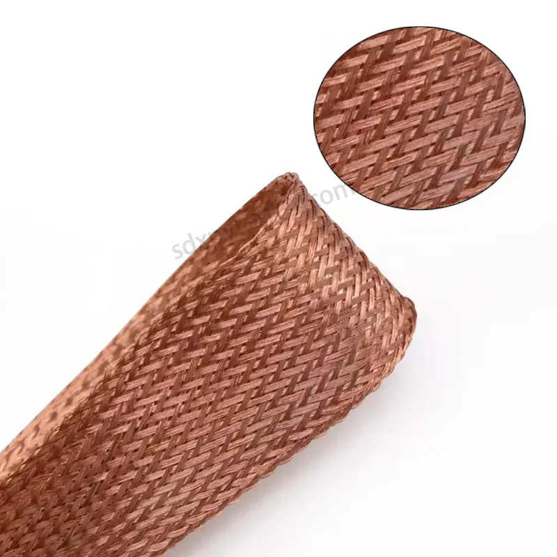 Copper Braided Screen Tin Plated Copper Mesh Acoustic Wire Anti-Interference Metal Braided Wire Copper Conductive Tape Grounding