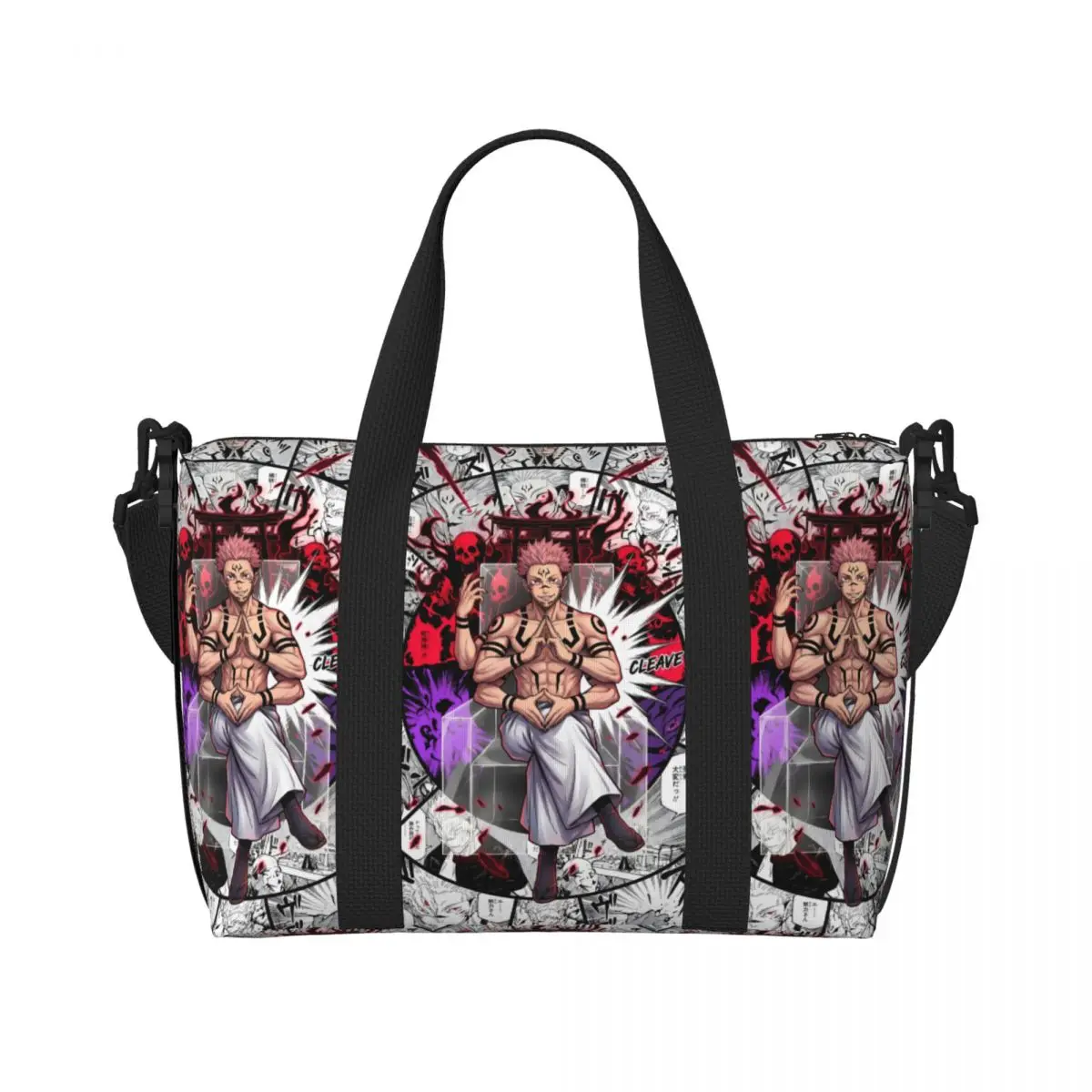 

Custom J-Jujutsus K-Kaisens Tote Bag Women Big Capacity Harajuku Comic Anime Gym Beach Travel Bags