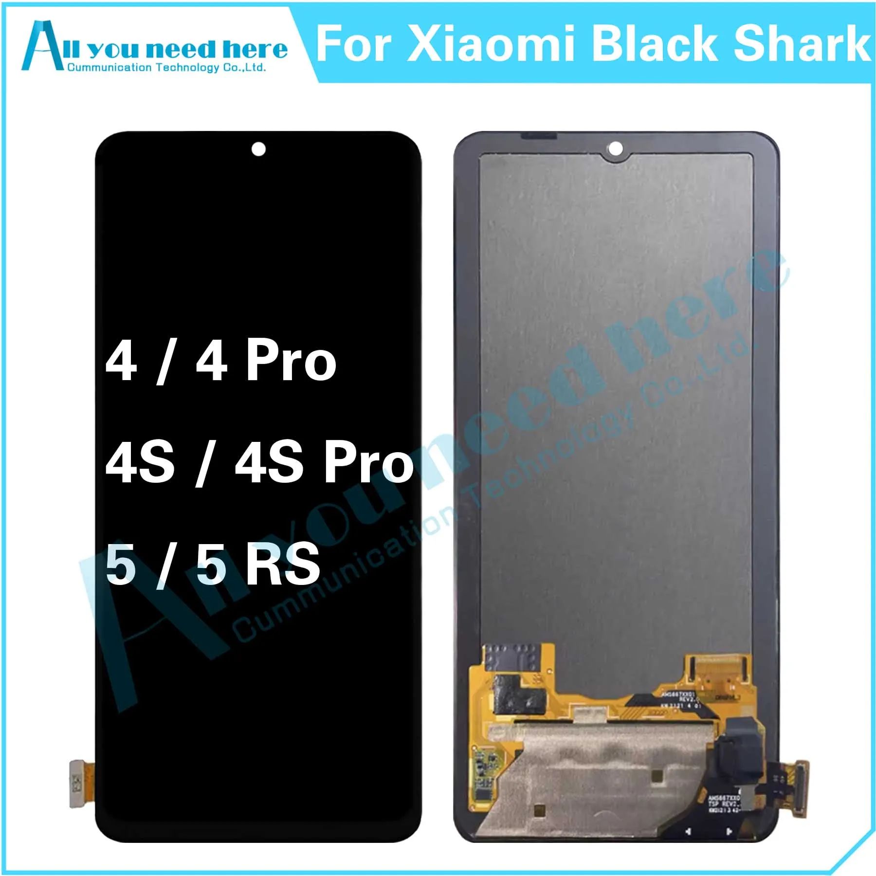 

100% Test For Xiaomi Black Shark 4 4S Pro 5 RS LCD Display Touch Screen Digitizer Assembly For BlackShark 4Pro 5SR Repair Parts