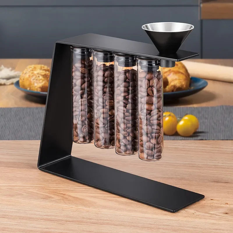 Transparent Coffee Bean Storage Can with One Way Valve Portable Sealed Container for Freshness Magnetic Funnel Included