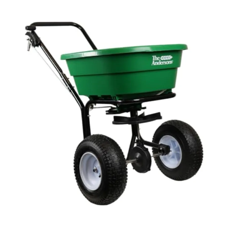 

Разбрасыватель Pacer Pro с ручным управлением для удобрений, семян трав и соли - бункер на 80 фунтов, сверхпрочная стальная конструкция