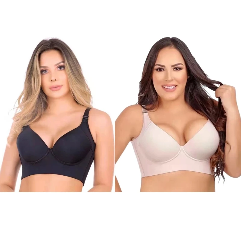 Women's Minimizer Bra Unlined Underwire Non Padded Cups Bras Sexy Smooth Full Coverage Seamless Bras Full Figure Bras