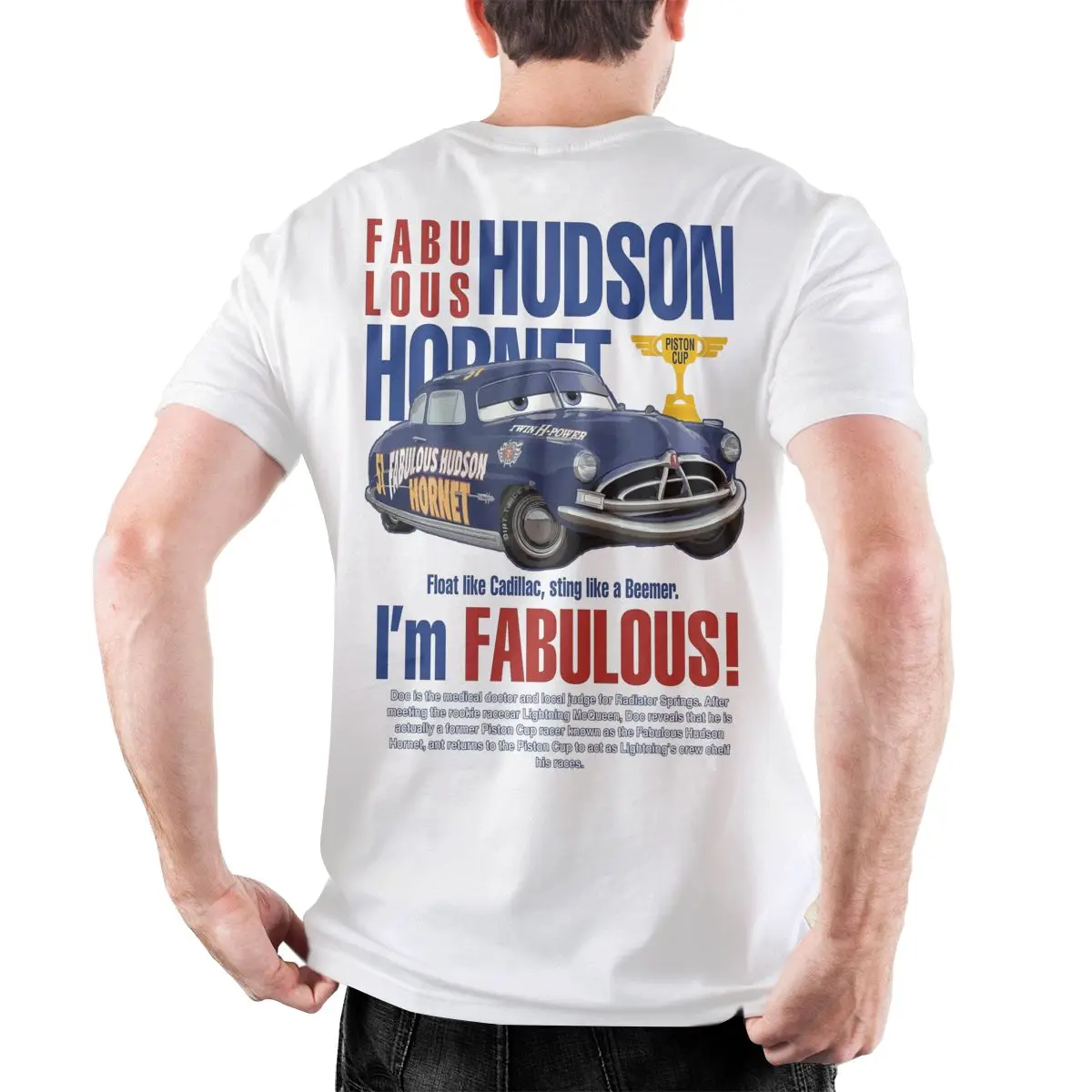 Men's T-Shirt Hudsons Hornet Cars Mcqueen Funny 100% Cotton Tee Shirt Short Sleeve T Shirts Crewneck Tops Plus Size