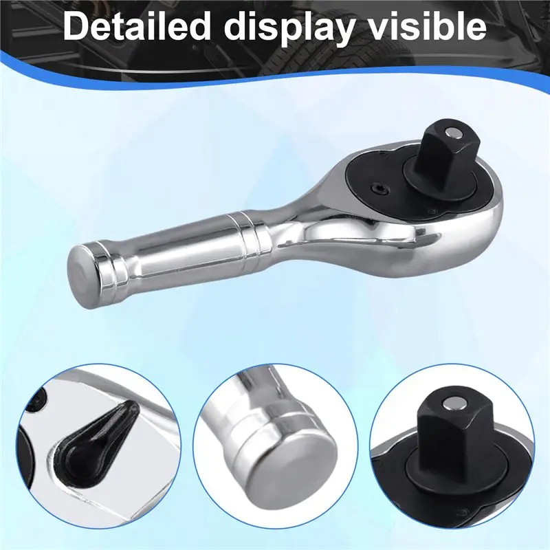 ABFU-3PCS Mini Ratchet Wrench 1/4 1/2 3/8 Double Headed Ratchet Wrench Multifunctional 72 Teeth Quick Release Ratchet Wrench