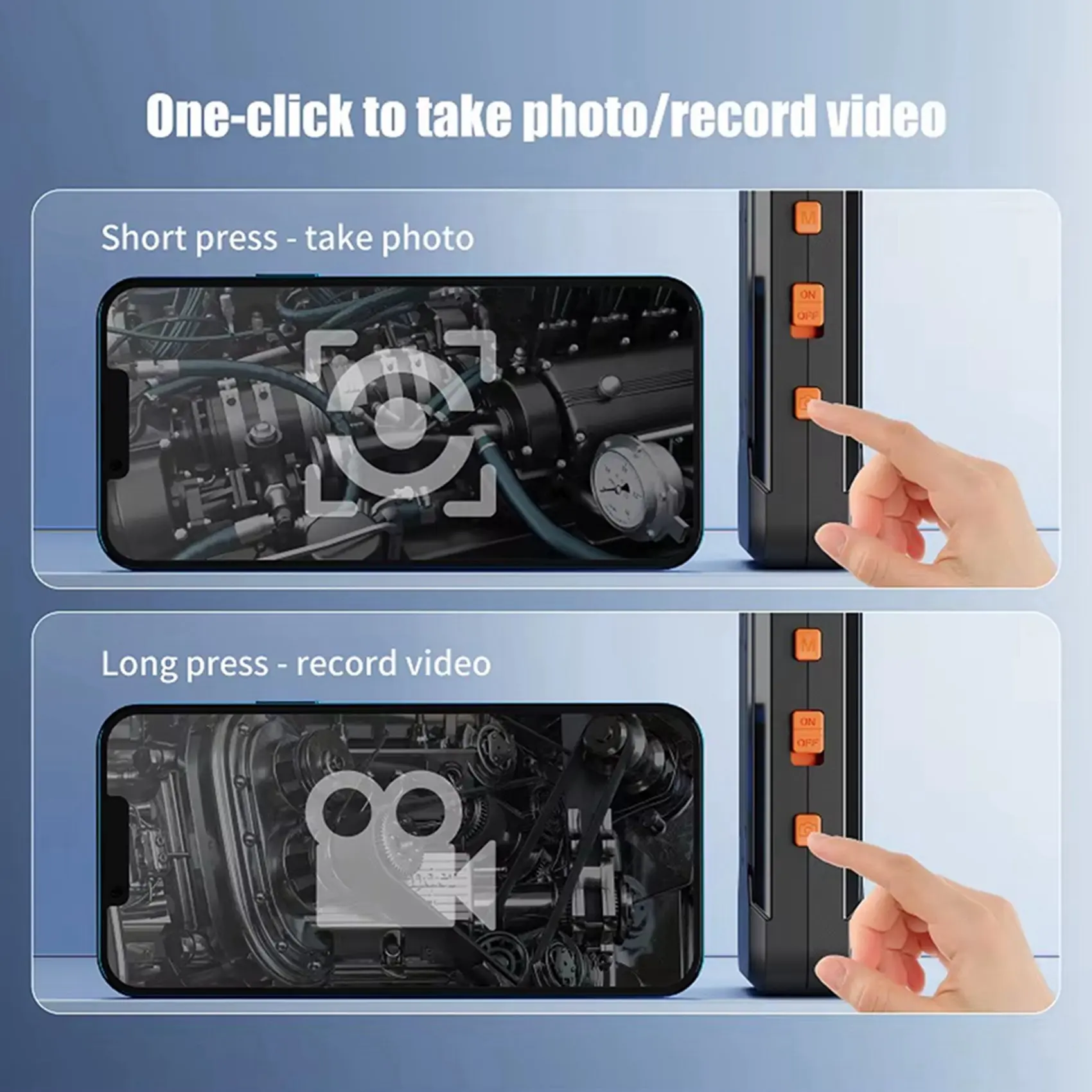 

【MUST-HAVE】2X F300 Industrial WIFI Endoscope HD1080P Dual Lens Camera 5.5MM Car Inspection Borescope IP68 Waterproof 2600Mah LED