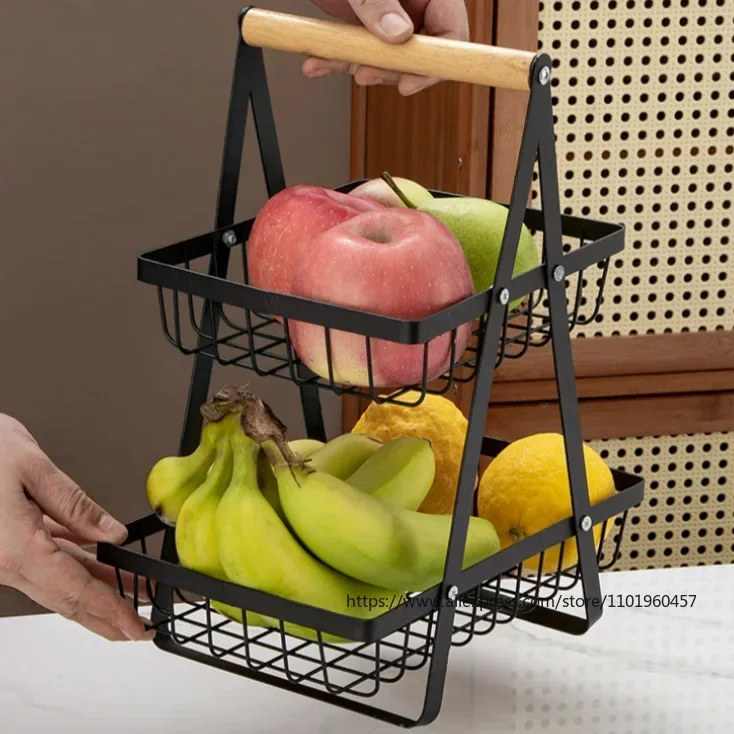 3 Tier Countertop Fruit Basket,Portable Fruit Bowle Basket Kitchen Organizer Storage & Dining Room Fruits Vegetable Bread Snacks