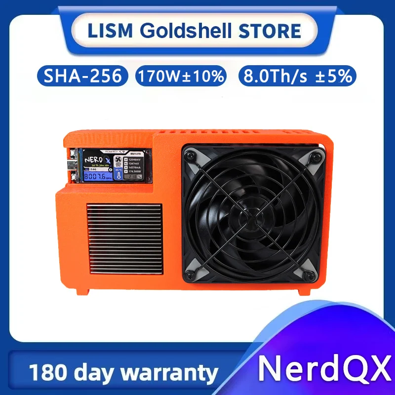 

Brand New Lucky Miner NerdQX 8Th/s 170W Bitcoin Solo Miner Multi-currency Support 2.4G WiFi Home Quiet for Nerd QX Crypto Miner