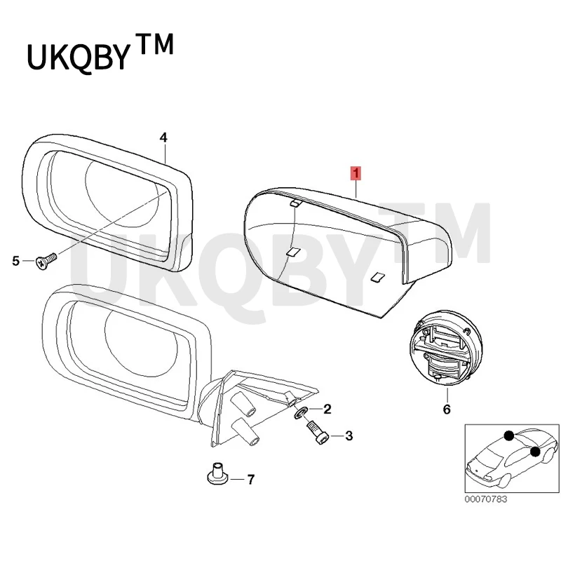 51168165115 51168165116 Mirror housing 7 Series 730b mw1998 Car Rear mirror cover Rear view mirror cover Mirror housing cover