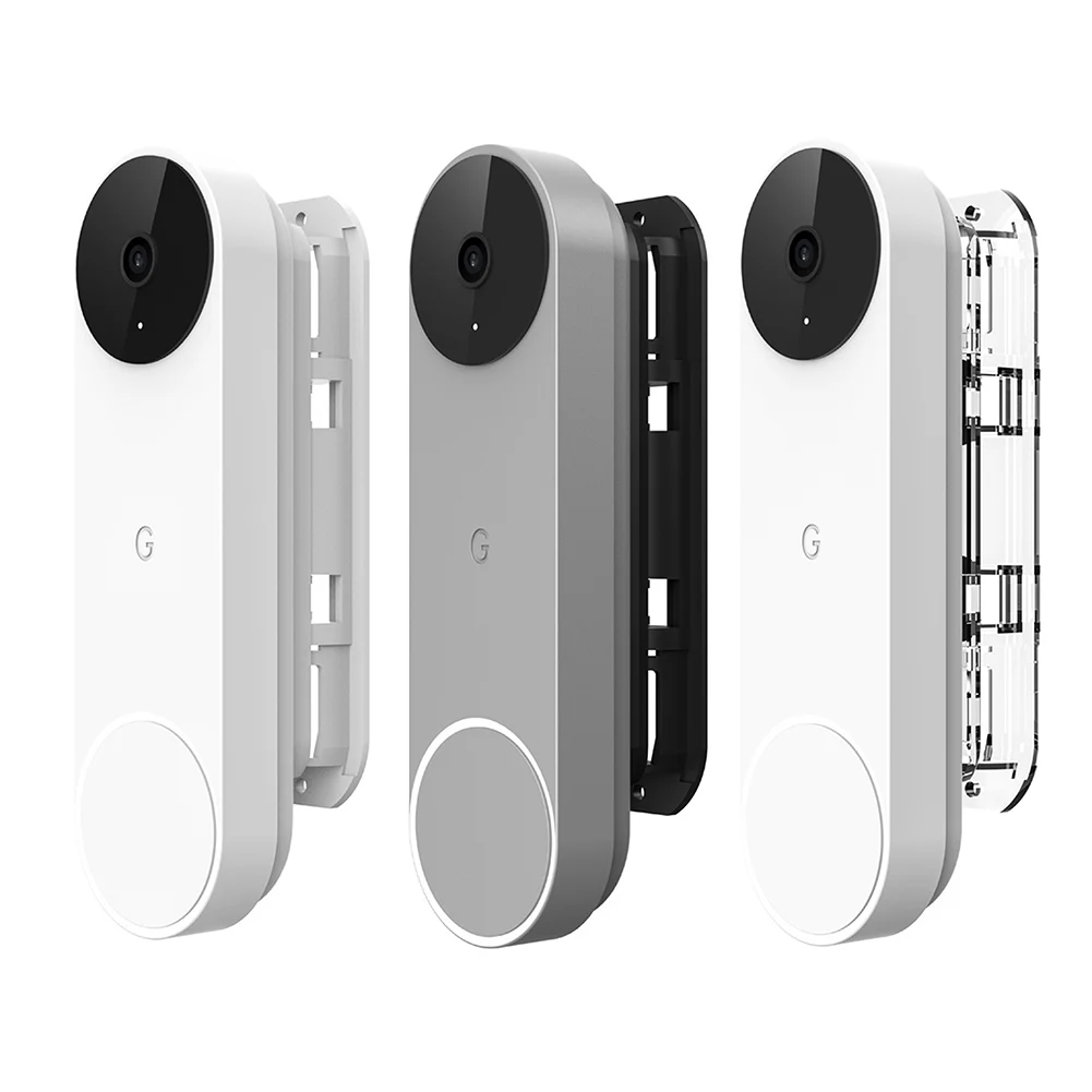 ที่ยึดแนวนอนขาแขวนติดผนัง ABS ชั้นวางกระดิ่งประตูหมุนได้45องศาสำหรับ Google Nestdoorbell (แบตเตอรี่) อุปกรณ์เสริม