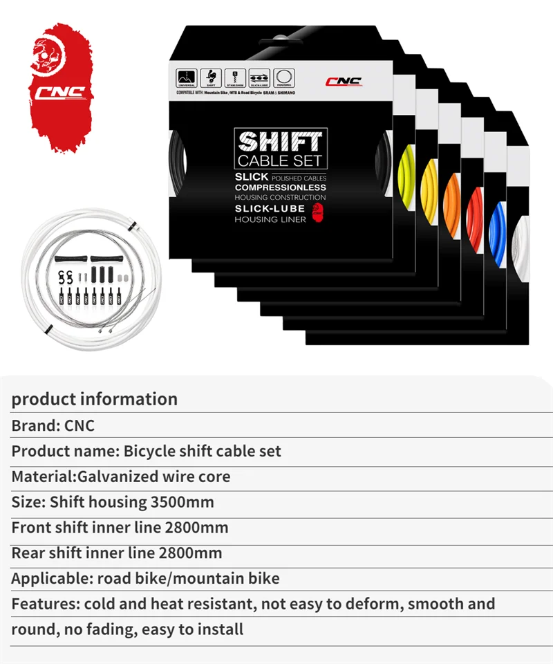 CNC Bike Shifter Kabel Kit Für Shimano Sram Schaltwerk Kabel Draht Fahrrad Shift Kabel Gehäuse 3500mm Iner Kabel 2800mm Zyklus – Detail 1