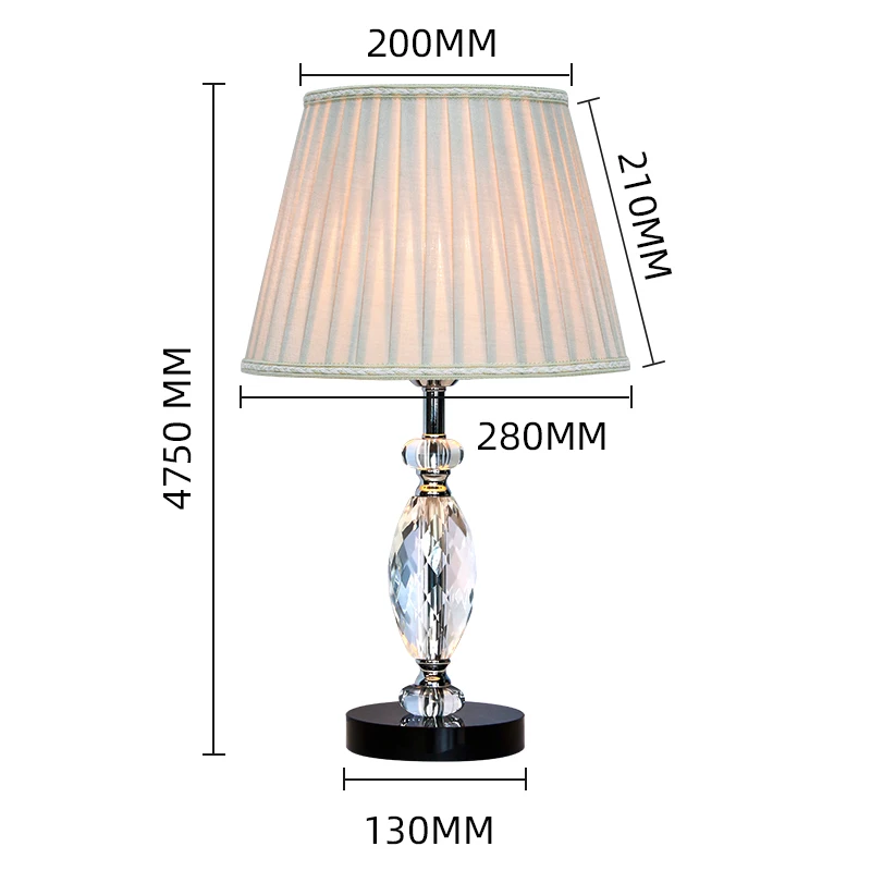 

Modern light luxury crystal desk lamp bedroom bedside table lamp living room simple and advanced sense Nordic master bedroom hig
