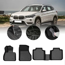 TPE Car Floor Mats for BMW X1 2016-2022 Waterproof Protective Rubber Car Pad Liner Auto Interior Accessories