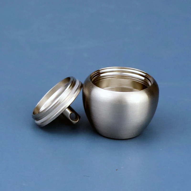 Aluminum Pill Box Apple Shape Delicate Seal Medicine Organizer Box Keychain Outdoor Pocket Pill Waterproof Holder Container