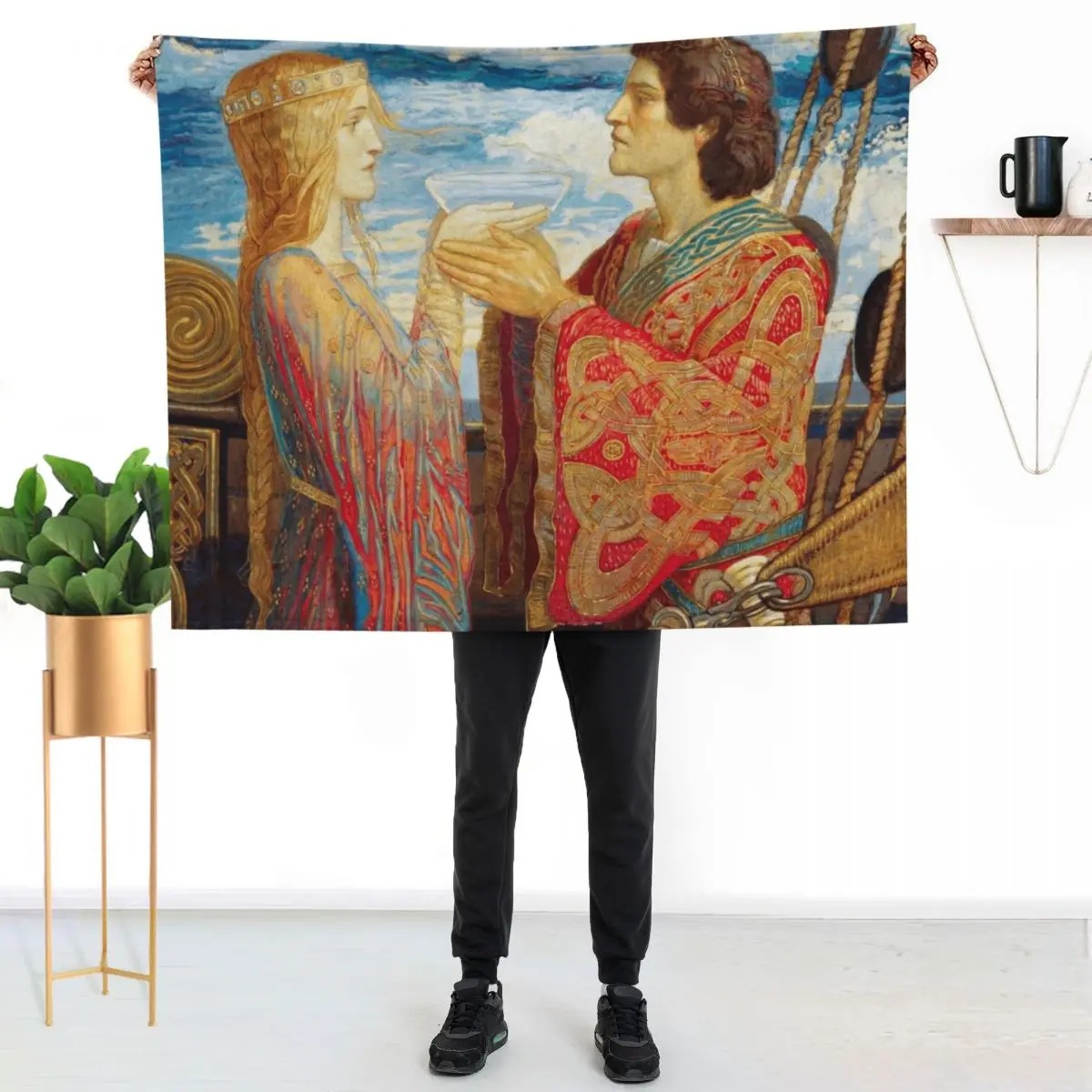 

Vintage Tristan and Isolde Throw Blanket Wrinkle Resistant Lightweight Blanket