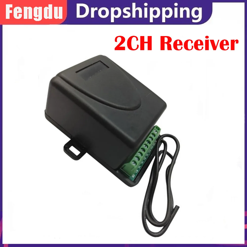 

AC/DC12V 24V 2 Channel Receiver Garage Door Gate Opener Remote Control Switch