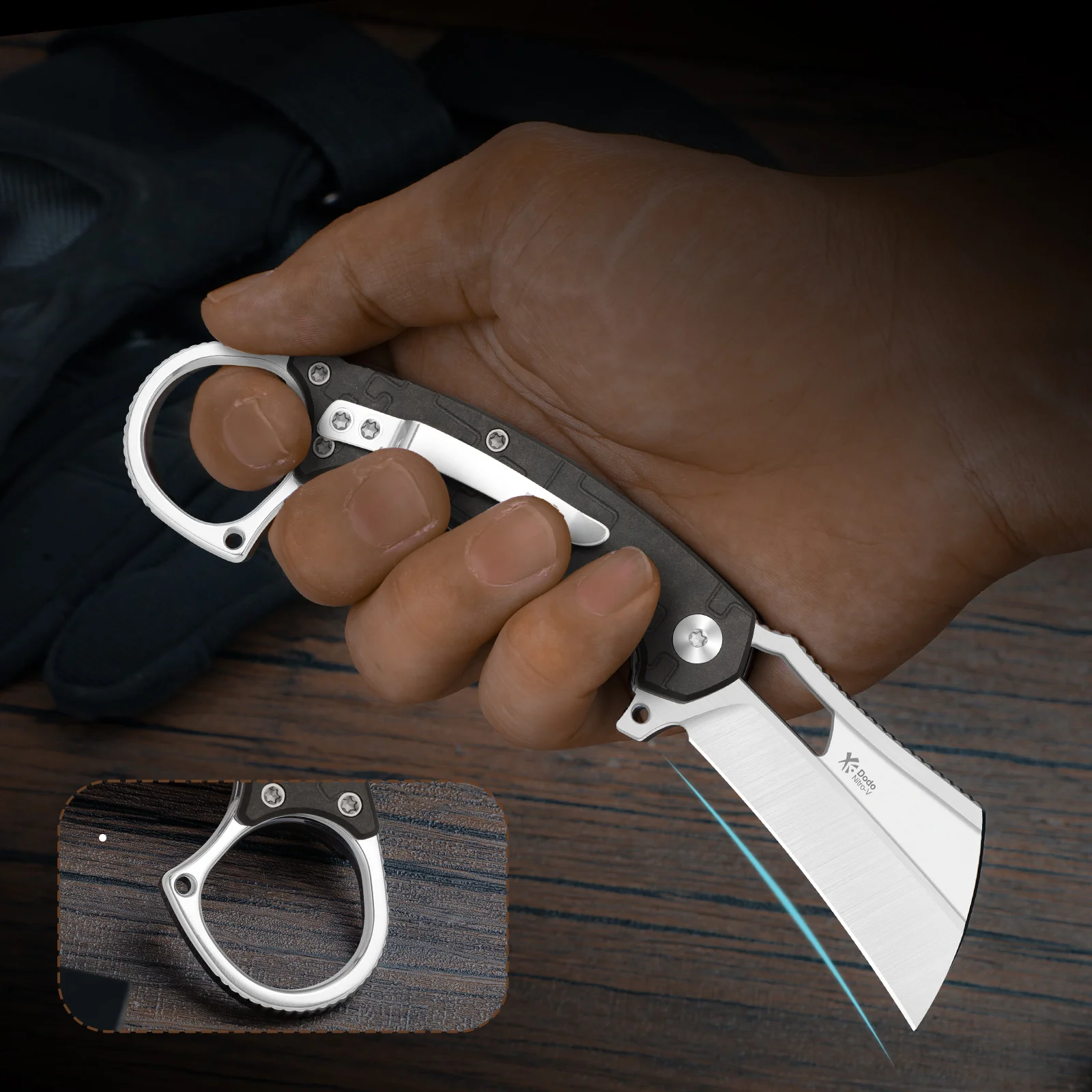 Kizer جيب سكين للفرد دودو V2702A1/V2702A2/V2702A3 نيترو-V شفرة مع Richlite/PC/G10 مقبض بقاء EDC السكاكين التكتيكية #5