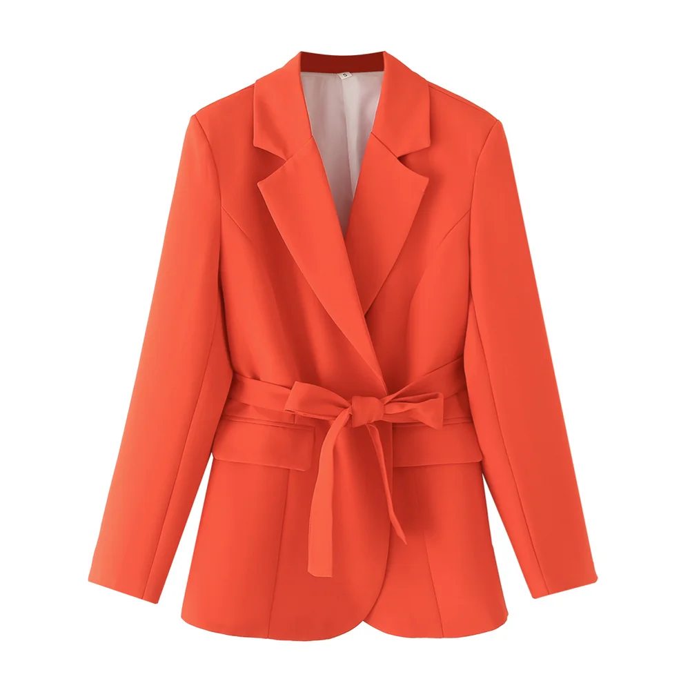 

Taop&Za Autumn New Product Women's Simple Fashion Casual Collar Long Sleeve with Belt Suit Coat