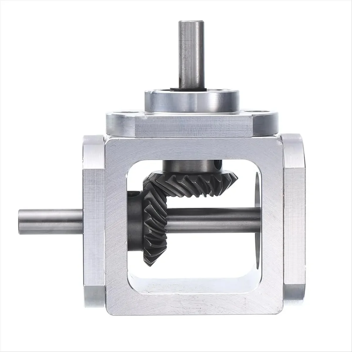 1pc Gear-Box 90 Degree Right Angle Bevel Gear-Box 1:1 Single Output Shaft 1 Module 20 Teeth Bevel Gear Aluminum Frame