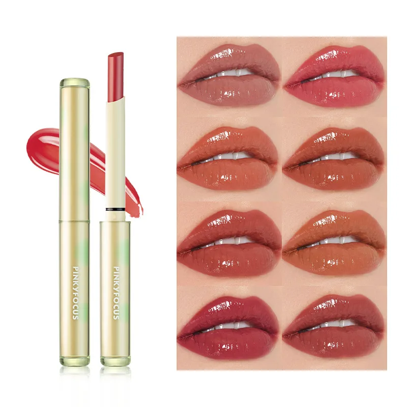 

High Quality 8 Colors 24 Hour Pigment Mirror Lipstick Lip Gloss Makeup Non-Stick Cup Lasting Nude Red LipGloss Lip Tint Cosmetic