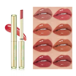 High Quality 8 Colors 24 Hour Pigment Mirror Lipstick Lip Gloss Makeup Non-Stick Cup Lasting Nude Red LipGloss Lip Tint Cosmetic