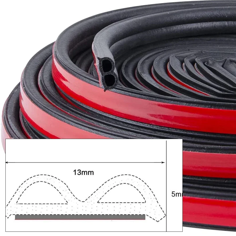 Car Door Seal Strips Auto Seal Protector Sticker Window Edge Windshield Roof Rubber Sealing Strip Noise Insulation Accessories