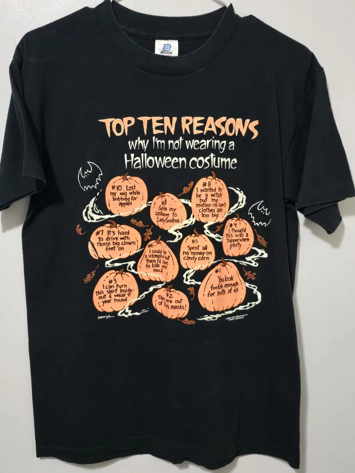 تي شيرت عتيق من التسعينيات يتوهج في الظلام للهالوين بغرزة واحدة مقاس كبير كبير الحجم زي حفلة مخيف خدعة أو علاج #4