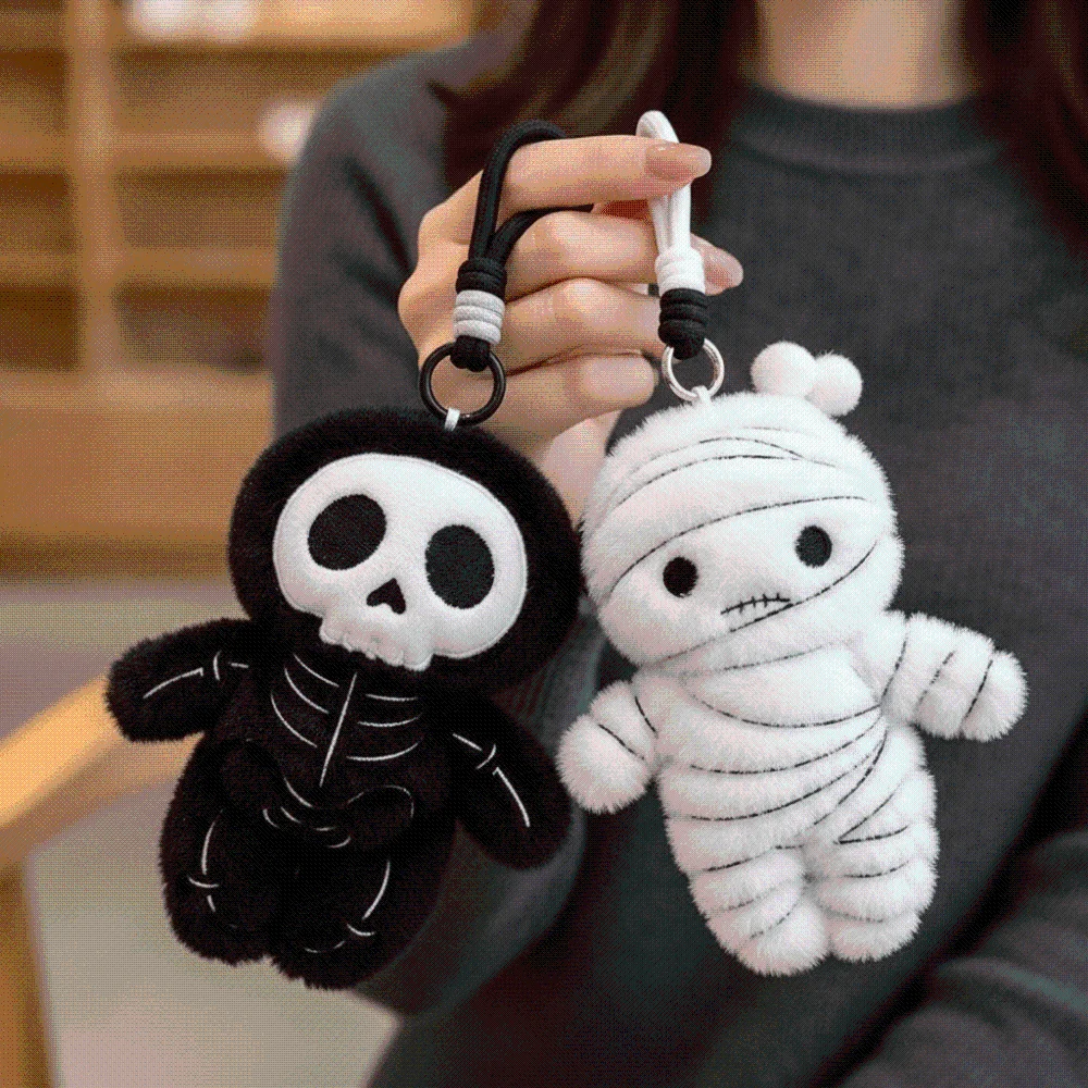 Soft Texture Mummy Key Chain Compact Size Lightweight Skull Bag Pendant Adorable Appearance Exquisite Stitching