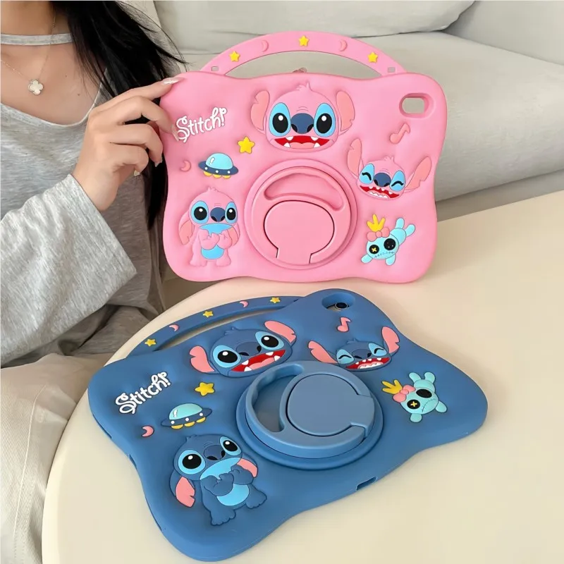 

3D Cartoon Tablet Case For IPad 9 8 7th 10.2/10.5inch Generation Child Case for IPad A16 2025 Air 2 3 4 5 Rotating Stand Cover