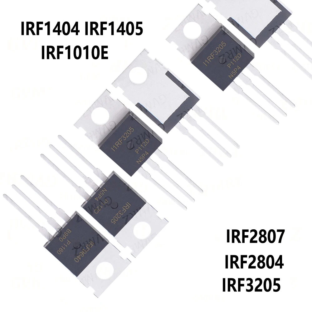 10pcs/lot TO-220 IRF1010E IRF1404 IRF1405 IRF1407 IRF2804 IRF2807 IRF3205 IRF3708 IRF3710 IRF3808 IRF4905 IRF5210 TO-220