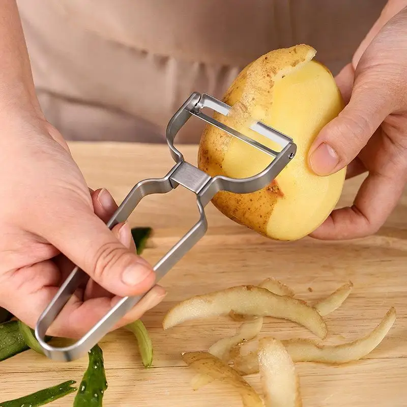Premium Double Bladed Stainless Steel Vegetable Peeler Household Multifunctional Kitchen Small Peeling Tool