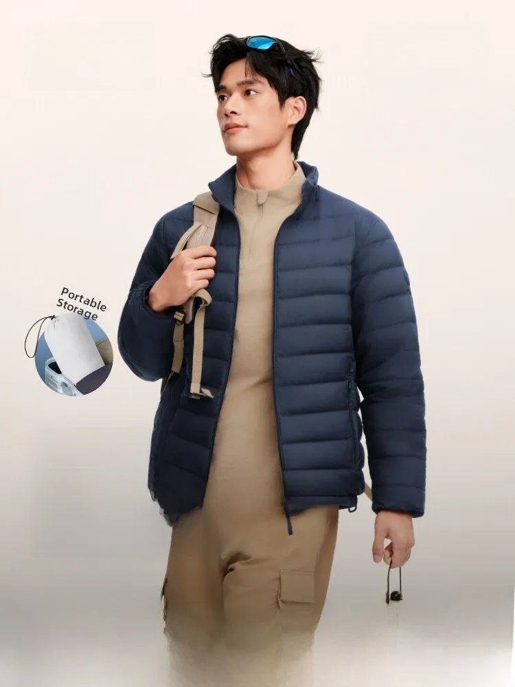 

Bosideng New Men's Lightweight ort down Jaet Portable Thermal Outerwear Faionable All-Match Stand Collar Tee-Proof